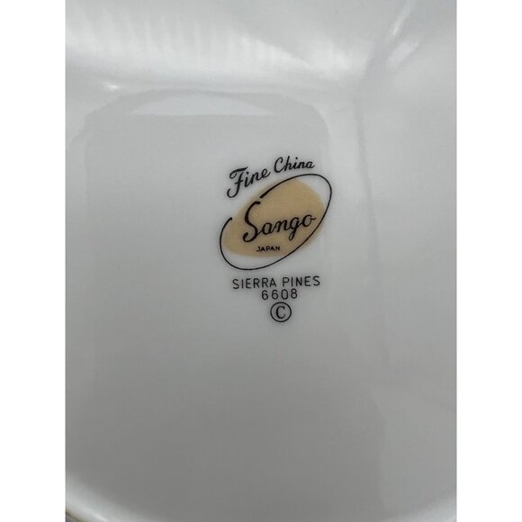 Vintage Sango Fine China Sierra Pines Salad Plate & Fruit Bowl Japan 6608 - Picture 4 of 7